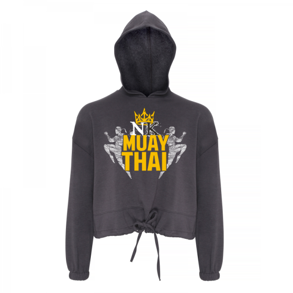 Fighting Kings Grey Ladies Cropped Hoodie