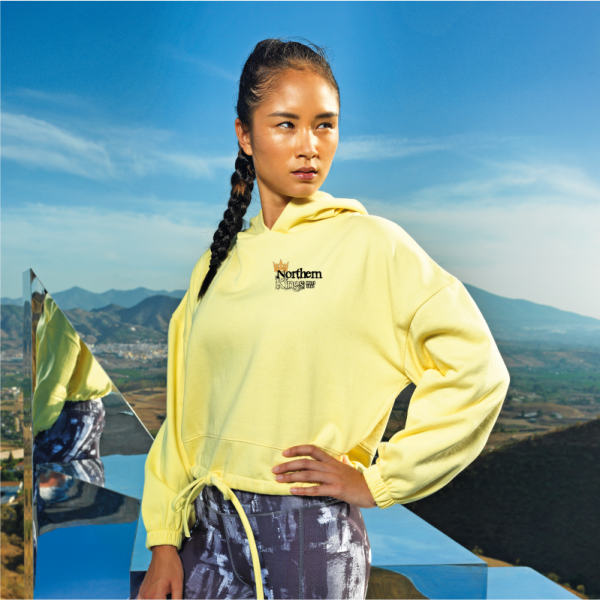 Angel Kings Yellow Ladies Cropped Hoodie